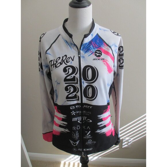 Zoca Womens Long Sleeve Cycling Jersey 2020 With Full Zip & Graphic Design XL - Picture 1 of 7